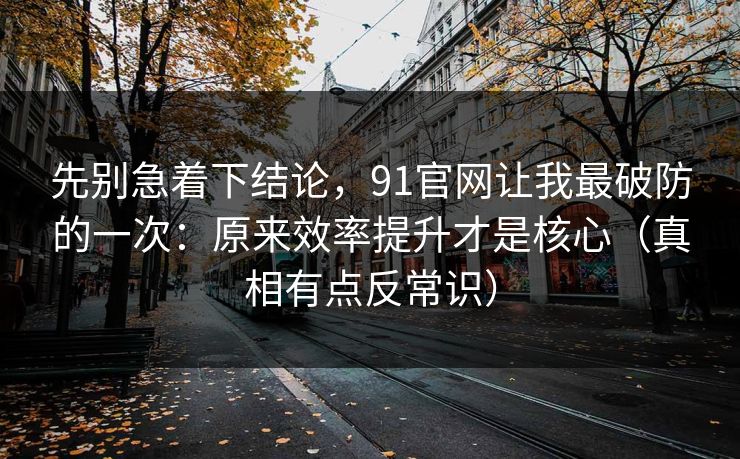 先别急着下结论，91官网让我最破防的一次：原来效率提升才是核心（真相有点反常识）