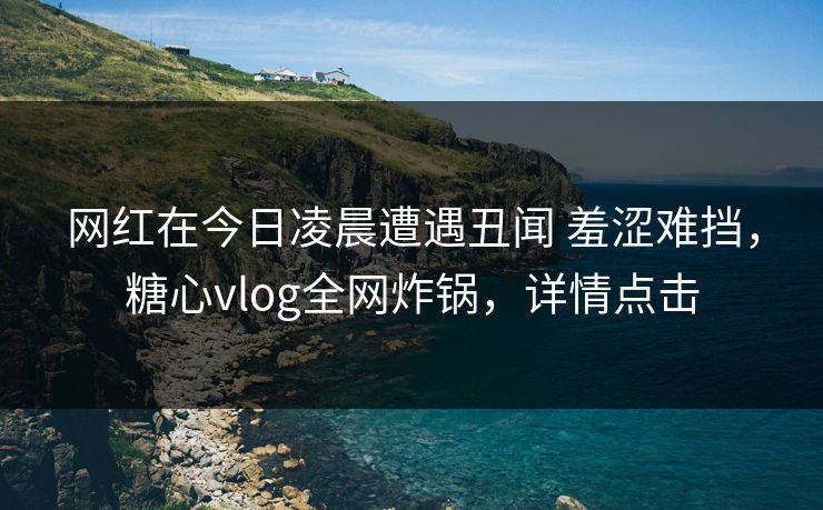 网红在今日凌晨遭遇丑闻 羞涩难挡，糖心vlog全网炸锅，详情点击